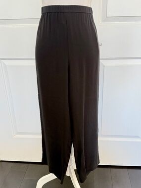 Eileen Fisher Black Crepe Silk Pants